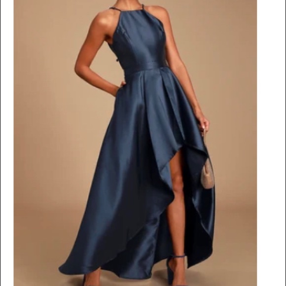 LuLu’s Navy halter dress - Picture 1 of 8
